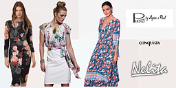 Разцъфти с рокля с флорални мотиви снимка