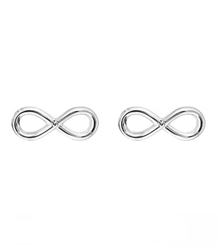 Дамски обеци с покритие от бяло злато Infinity снимка