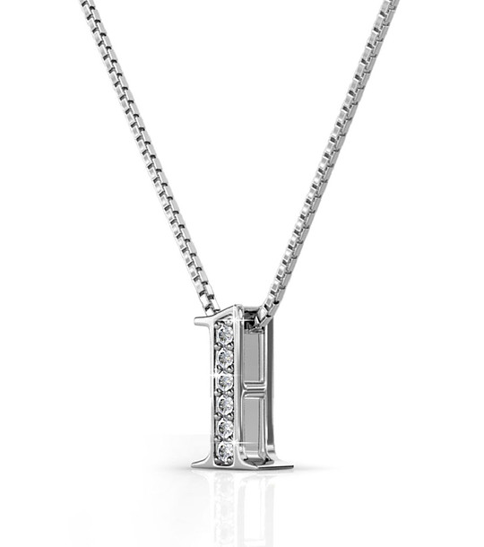 Позлатено дамско колие с висулка цифра 1 с кристали Swarovski снимка