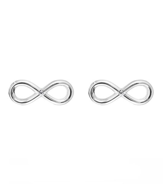 Дамски обеци с покритие от бяло злато Infinity снимка