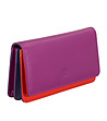 Кожен дамски портфейл в циклама, лилаво и червено Alison с RFID защита-0 снимка