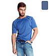 Синя мъжка тениска с декоративни шевове Brian-0 снимка