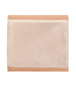 Дамски кожен портфейл в златисто и бежово Flavio с RFID защита снимка