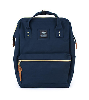 Тъмносиня unisex раница с USB порт No.8 Classic M снимка