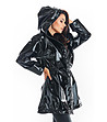 Черно дамско яке с лачен ефект Mona-3 снимка