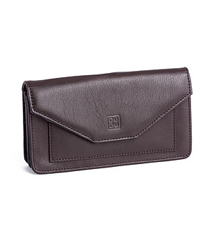 Дамски кожен портфейл в нюанс на цвят патладжан Axelle снимка