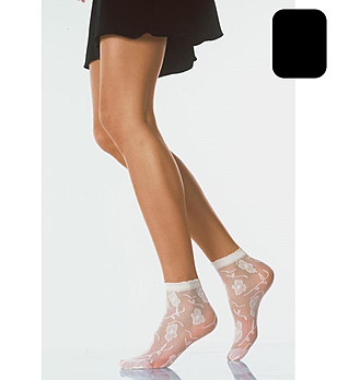 Черни чорапи с флорални мотиви 20 DEN Fiore снимка