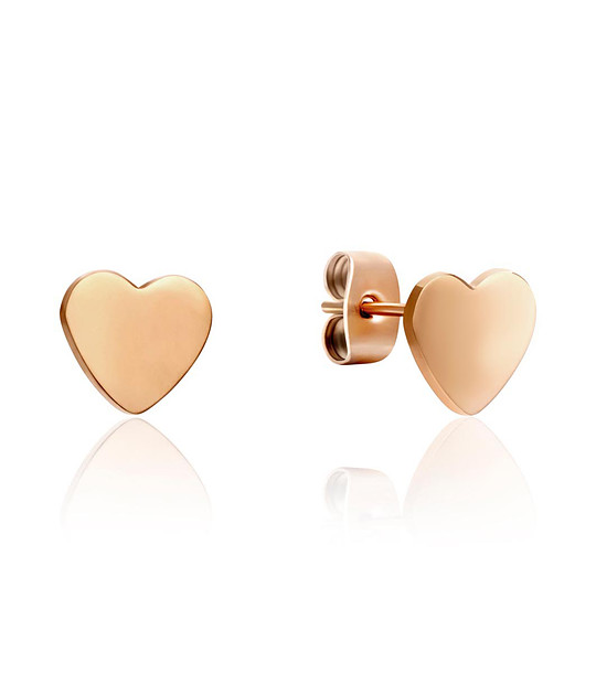 Розовозлатисти дамски обеци Heart снимка