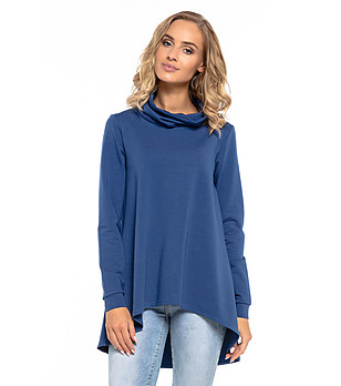 Разкроена асиметрична блуза Kristin в кралскосиньо снимка