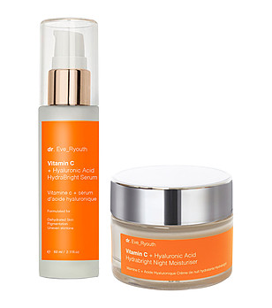 Комплект от серум и нощен овлажнител за лице с витамин С и хиалурон снимка