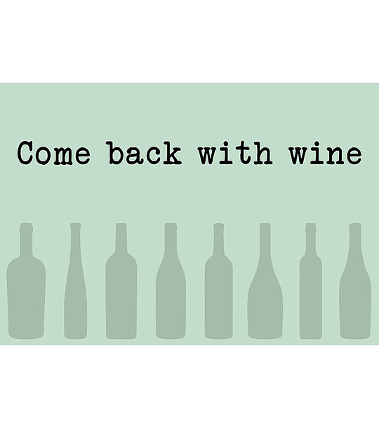 Светлозелена постелка Come back with wine 52х75 см снимка