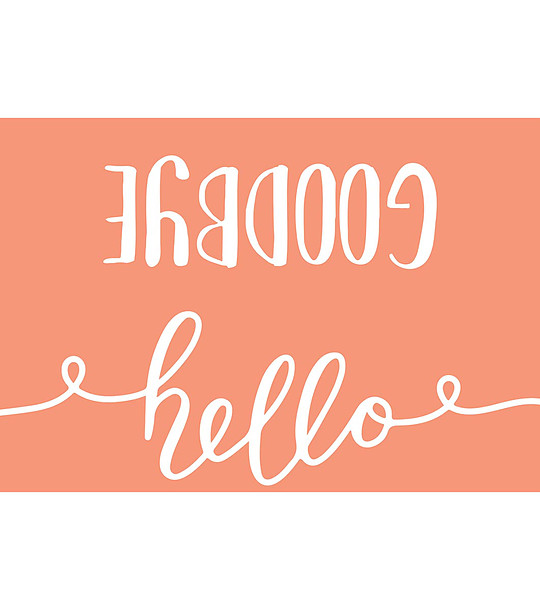 Постелка с надпис Hello, Goodbye 52х75 см снимка