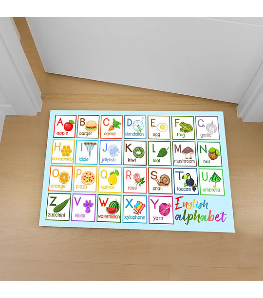 Многоцветна постелка English alphabet 52х75 см снимка