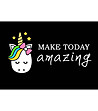 Черна постелка с принт Make today amazing 52х75 см-0 снимка