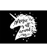 Черна постелка с бял принт Magic is all around us 52х75 см-0 снимка
