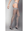 Сиви дамски дълги чорапи на каре 40 DEN Sima-0 снимка