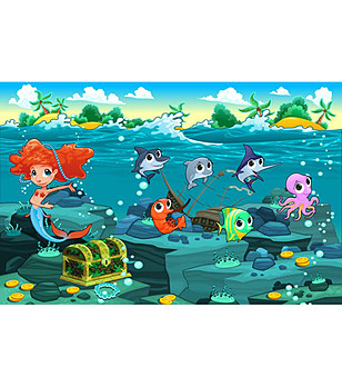 Многоцветна детска постелка Ariel 52х80 см снимка