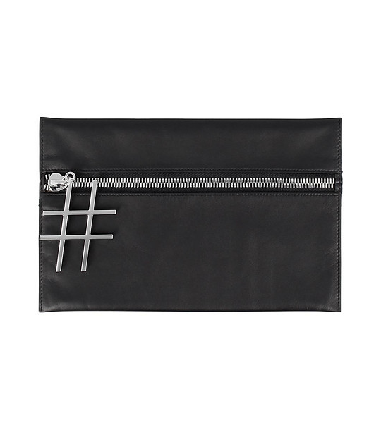 Черна малка дамска чанта от естествена кожа Follow снимка