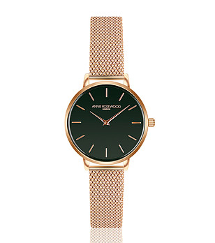 Дамски розовозлатист часовник с черен циферблат Irella снимка