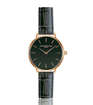 Розовозлатист дамски часовник с каишка в цвят графит Hana снимка