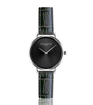 Дамски часовник в сребристо с каишка в цвят графит Lenitta снимка