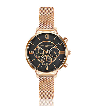 Дамски часовник хронограф в розовозлатисто и черно Ivy снимка