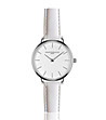 Сребрист дамски часовник с бяла кожена каишка Amelia-0 снимка