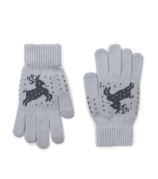 Сиви unisex ръкавици с еленче снимка
