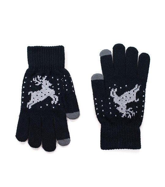 Черни unisex ръкавици с еленче снимка