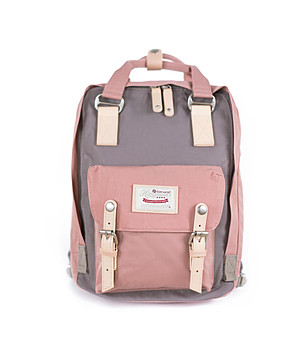 Unisex раница в сиво и розово No.13 Double spring S снимка