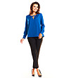 Дамска блуза в кралскосиньо Rena-4 снимка