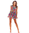 Къса многоцветна рокля с флорален принт Belinda-1 снимка