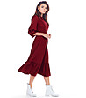 Рокля в цвят бордо Azalia-3 снимка