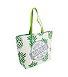 Бяла дамска чанта със зелен принт-2 снимка