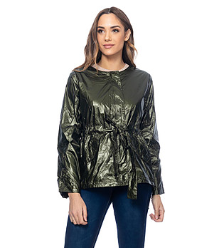 Зелено дамско яке с метализиран ефект Alenia снимка