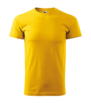 Жълта unisex памучна тениска Elino снимка