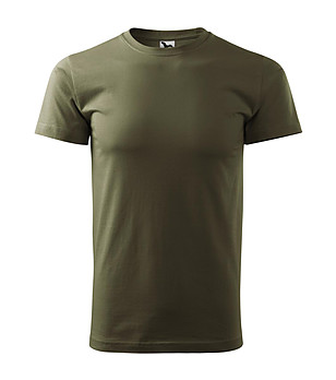 Unisex памучна тениска в тъмно каки Elino снимка