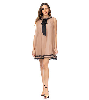 Рокля в бежово и черно Modelia снимка