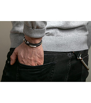 Комплект от 3 мъжки гривни Vidrum снимка