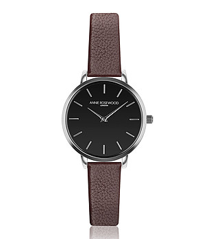 Сребрист дамски часовник с каишка в цвят бордо Forget снимка