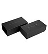 Сребрист unisex часовник с черна кожена каишка Berin-4 снимка