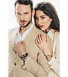 Unisex часовник с розовозлатист корпус и черна каишка Geneva-1 снимка