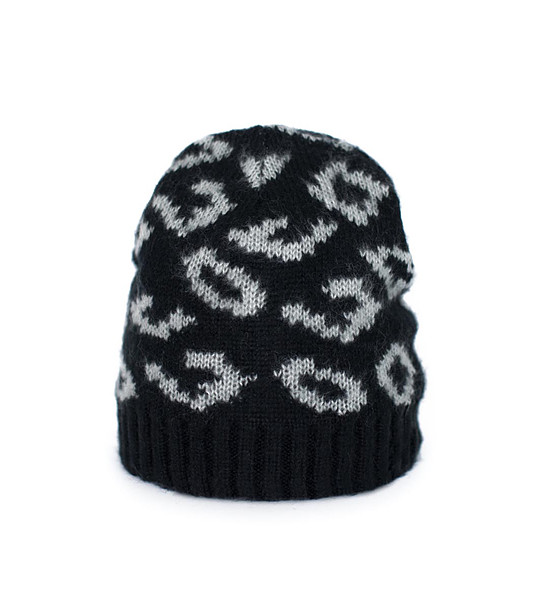 Дамска шапка в черно и сиво снимка