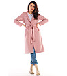Розово дамско манто Nia-4 снимка