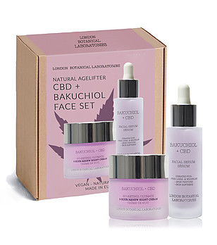 Комплект от серум и нощен крем за лице с бакучиол и канабидиол снимка