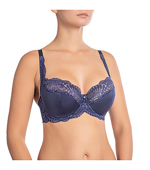 Син сутиен с полумеки чашки Viktoria снимка