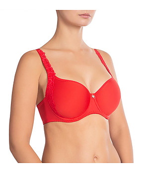 Червен сутиен с лети чашки Catharina снимка