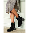 Велурени дамски боти на ток в черно Aline-0 снимка