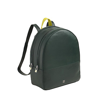 Дамска кожена раница в зелени нюанси и тъмносиньо Favignana снимка