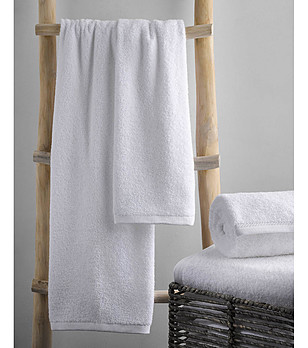 Памучна бяла хавлия Adara 50х100 см снимка